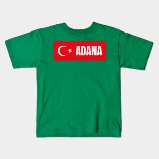 Adana City in Turkish Flag Kids T-Shirt